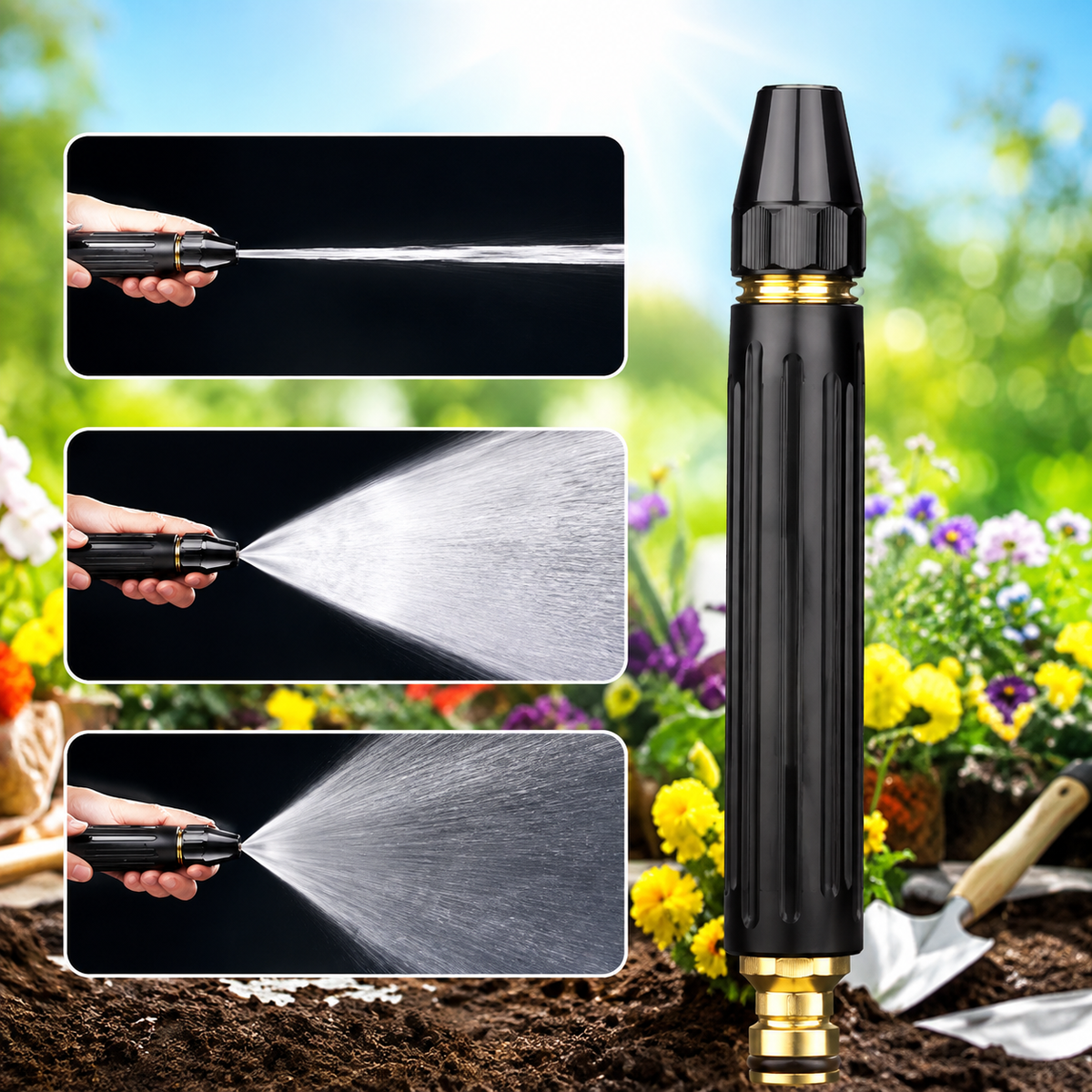 High-Pressure Metal Water Gun Nozzle | Powerful Hose Sprayer for Car, Bike & Home Cleaning