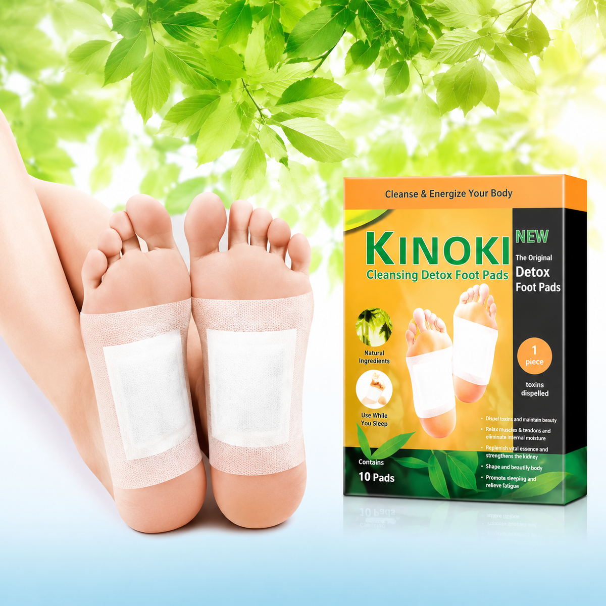 Kinoki Detox Foot Patches | Herbal Foot Pads for Relaxation & Overnight Foot Care