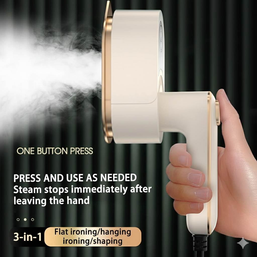 Professional Mini Steam Iron for Clothes | Portable Handheld Garment Steamer & Travel Iron
