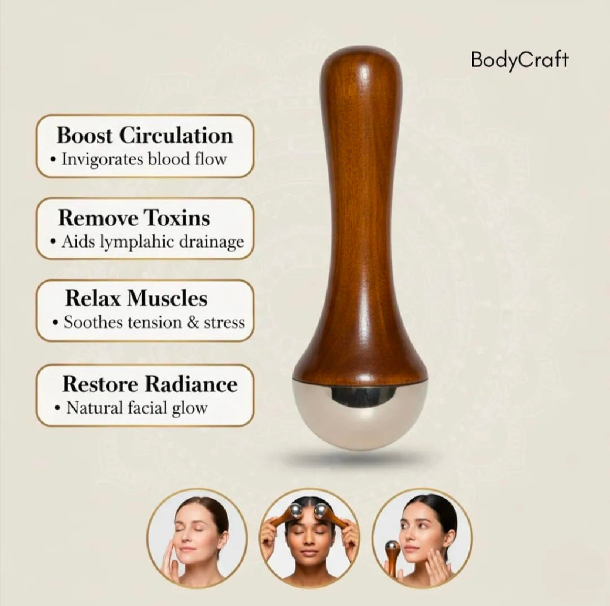 Kansa Massager for Face & Body – Natural Ayurvedic Bronze Massage Tool