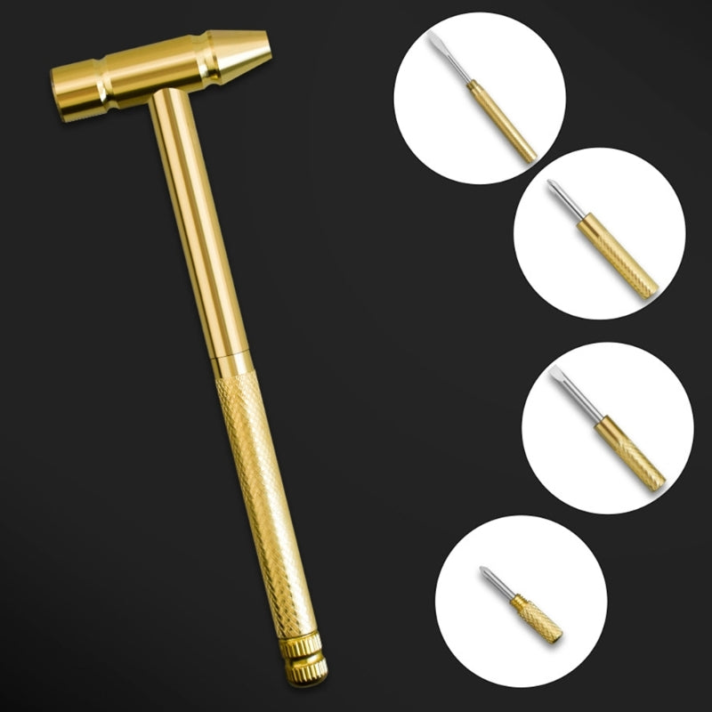 Gold Multi-Function Watch Repair Tool Kit | Precision Watchmaker Hammer & Screwdriver Set
