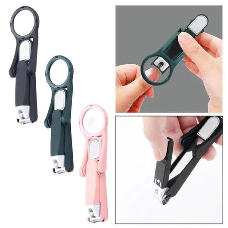 LED Magnifying Nail Clipper | Nail Cutter with Built-in Magnifier & Light for Easy Precision Grooming