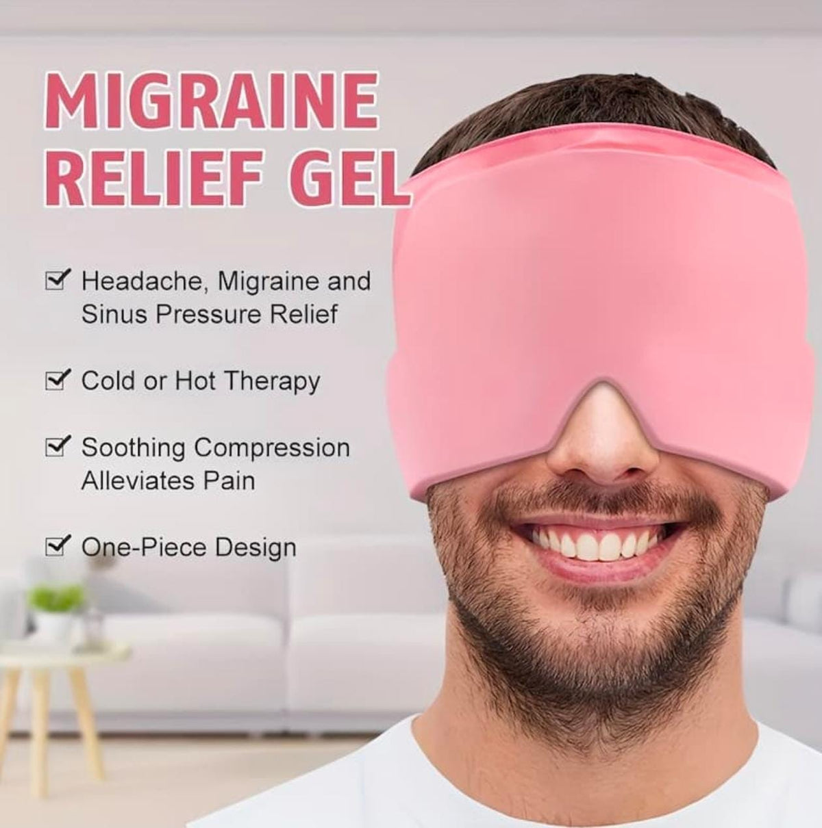 Instant Headache Relief Cap | Cooling Gel Migraine Relief Hat | Hot & Cold Therapy for Head Comfort