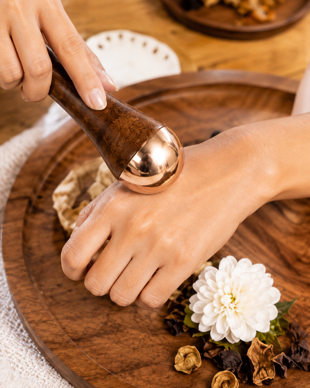 Kansa Massager for Face & Body – Natural Ayurvedic Bronze Massage Tool