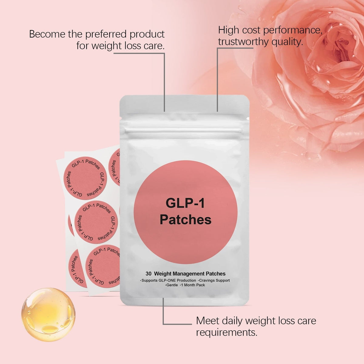GLP-1 Weight Management Patches – 30 Patches | 1 Month Pack